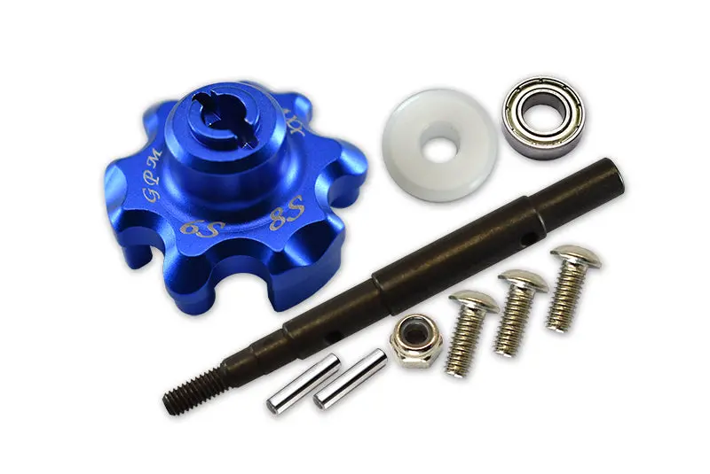 Traxxas X-Maxx 4X4 Upgrade Part Aluminum Trasmission Cush Drive Housing With Drive Input Shaft - 10Pcs Set Blue 1