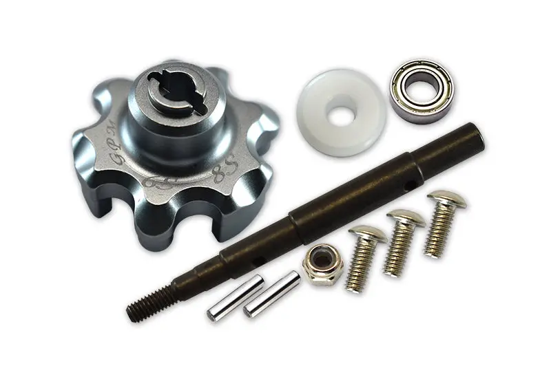 Traxxas X-Maxx 4X4 Upgrade Part Aluminum Trasmission Cush Drive Housing With Drive Input Shaft - 10Pcs Set Gray Silver 1