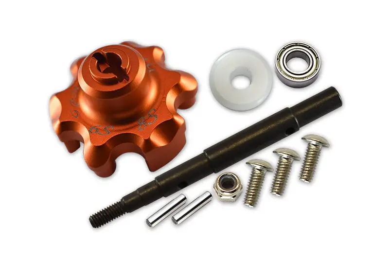 Traxxas X-Maxx 4X4 Upgrade Part Aluminum Trasmission Cush Drive Housing With Drive Input Shaft - 10Pcs Set Orange 1