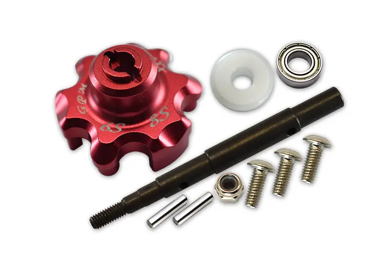 Traxxas X-Maxx 4X4 Upgrade Part Aluminum Trasmission Cush Drive Housing With Drive Input Shaft - 10Pcs Set Red 1