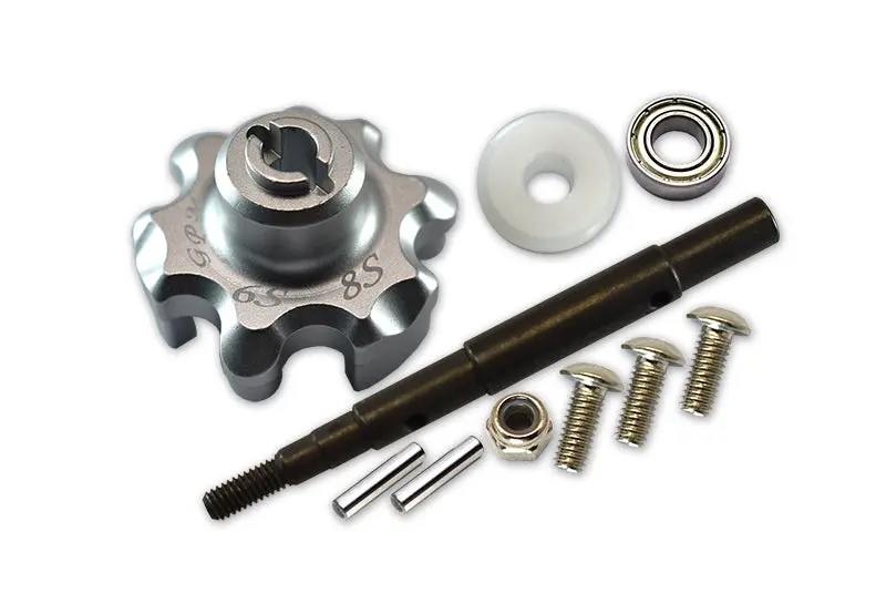 Traxxas X-Maxx 4X4 Upgrade Part Aluminum Trasmission Cush Drive Housing With Drive Input Shaft - 10Pcs Set Silver 1