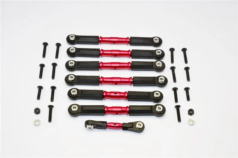 Traxxas Xo-01 Supercar Aluminum Completed Tie Rod - 7Pcs Set Red 1