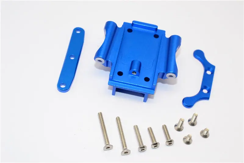 Traxxas Xo-01 Supercar Aluminum Rear Gear Box Bottom Mount With Stainless Steel Screws - 1 Set Blue 1