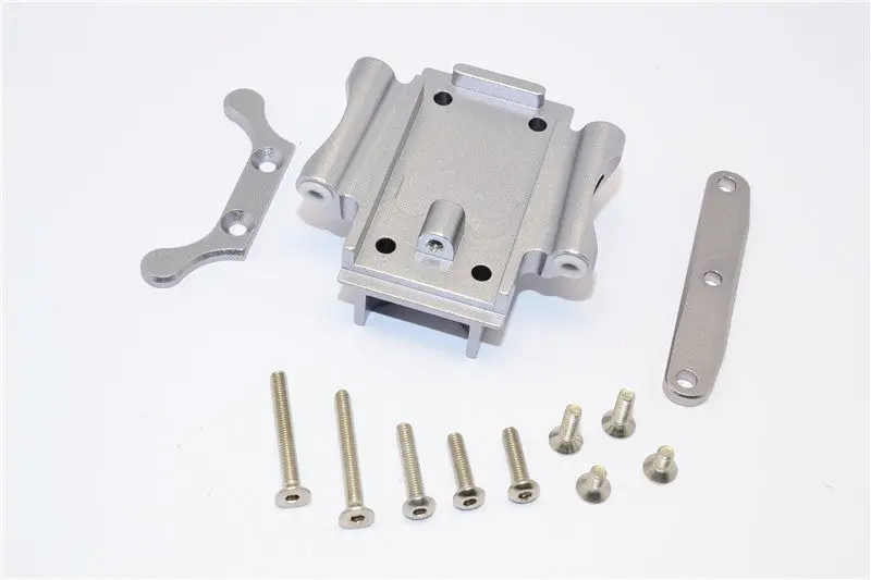 Traxxas Xo-01 Supercar Aluminum Rear Gear Box Bottom Mount With Stainless Steel Screws - 1 Set Gray Silver 1