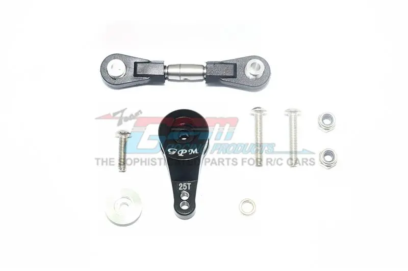 Traxxas Xo-01 Supercar Aluminum Servo Horn With Stainless Steel Adjustable Steering Link - 9Pc Set Black 1