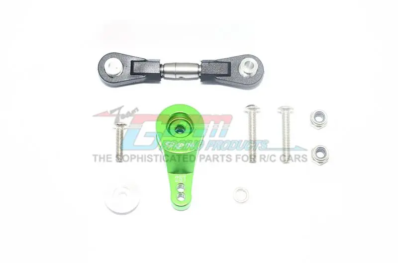 Traxxas Xo-01 Supercar Aluminum Servo Horn With Stainless Steel Adjustable Steering Link - 9Pc Set Green 1