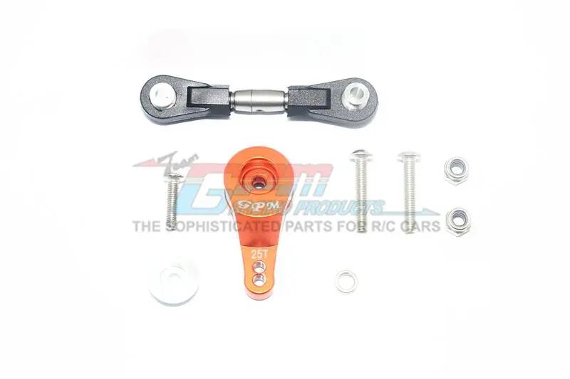 Traxxas Xo-01 Supercar Aluminum Servo Horn With Stainless Steel Adjustable Steering Link - 9Pc Set Orange 1