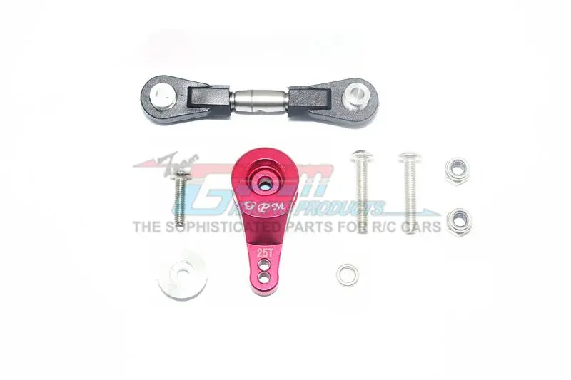 Traxxas Xo-01 Supercar Aluminum Servo Horn With Stainless Steel Adjustable Steering Link - 9Pc Set Red 1
