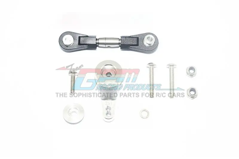 Traxxas Xo-01 Supercar Aluminum Servo Horn With Stainless Steel Adjustable Steering Link - 9Pc Set Silver 1
