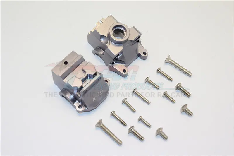 Traxxas Xo-01 Supercar / Deegan 38 Fiesta St Rally Aluminum Front Gear Box - 2Pcs Set Gray Silver 1