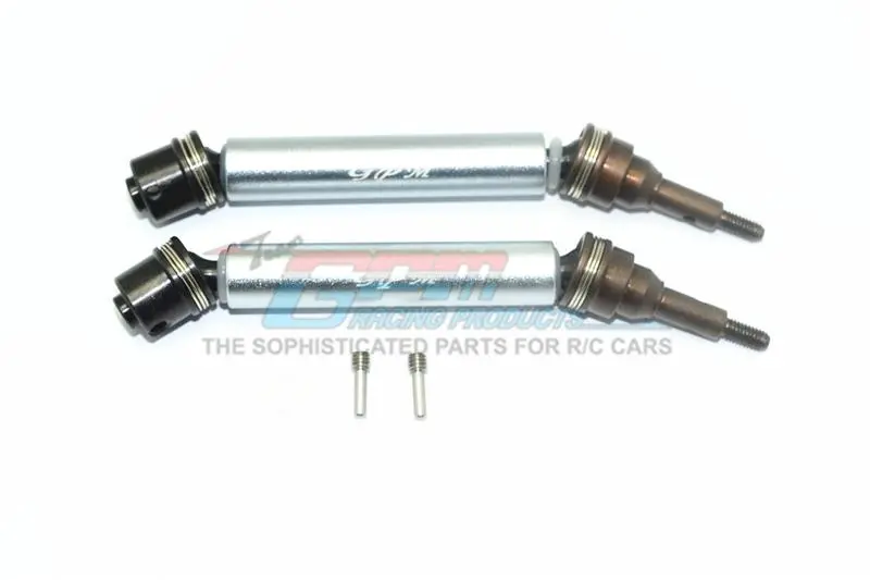 Traxxas Xo-01 Supercar Harden Steel #45 Front Axle Cvd Drive Shaft With Alloy Body - 1 Pair Set Gray Silver 1