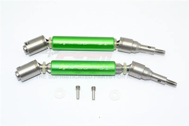 Traxxas Xo-01 Supercar Stainless Steel 304 + Aluminum Front Cvd Drive Shaft - 1Pr Set Green 1