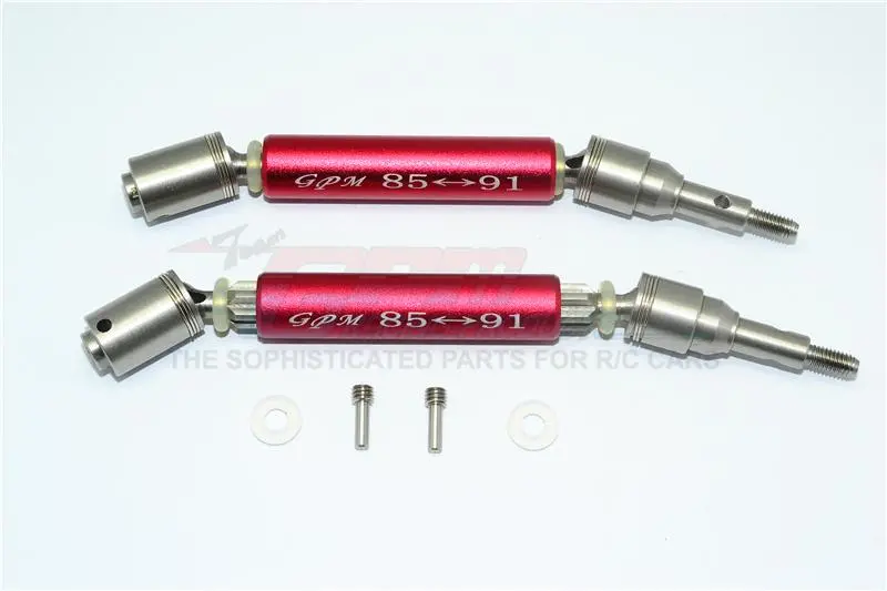 Traxxas Xo-01 Supercar Stainless Steel 304 + Aluminum Front Cvd Drive Shaft - 1Pr Set Red 1