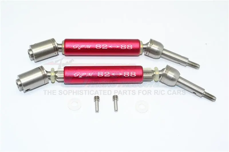 Traxxas Xo-01 Supercar Stainless Steel 304 + Aluminum Rear Cvd Drive Shaft - 1Pr Set Red 1