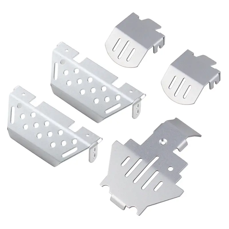 Trx4 Aluminum Alloy Chassis Armor Axle Protector Skid Plate For 1/10 Rc Crawler Traxxas Trx-4 - 1 Set Silver 1