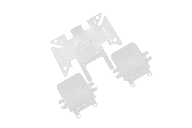 Universal Metal Skid Plates For Traxxas 1:18 Trx4m Ford Bronco Crawler 97074-1 / Trx4m Land Rover Defender 97054-1 Upgrades - Silver 1