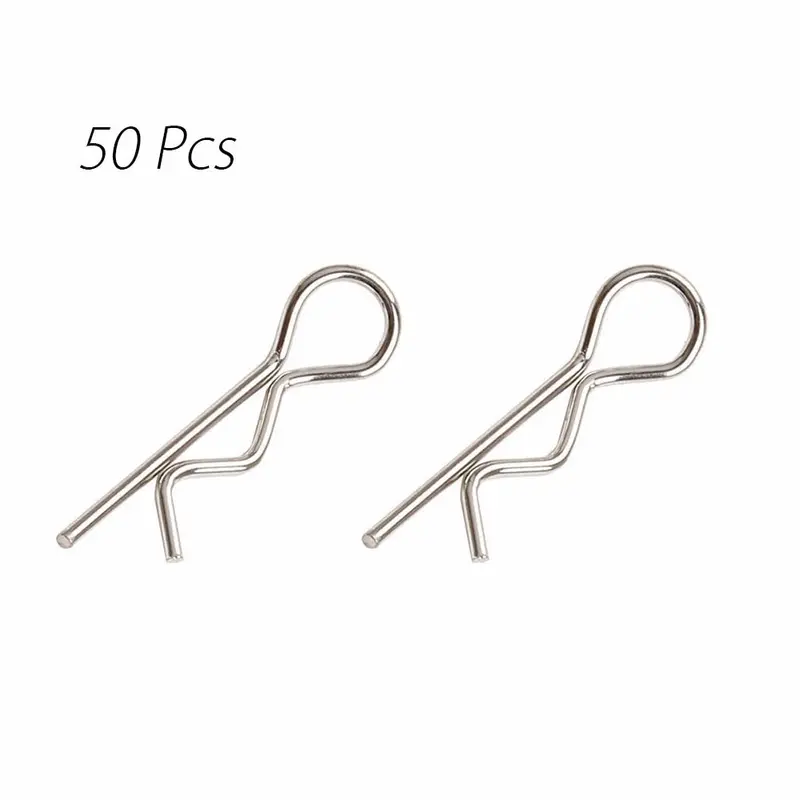 Universal Stainless Steel Body Shell R Clips Pins For 1/10 Rc Cars - 50Pcs 1