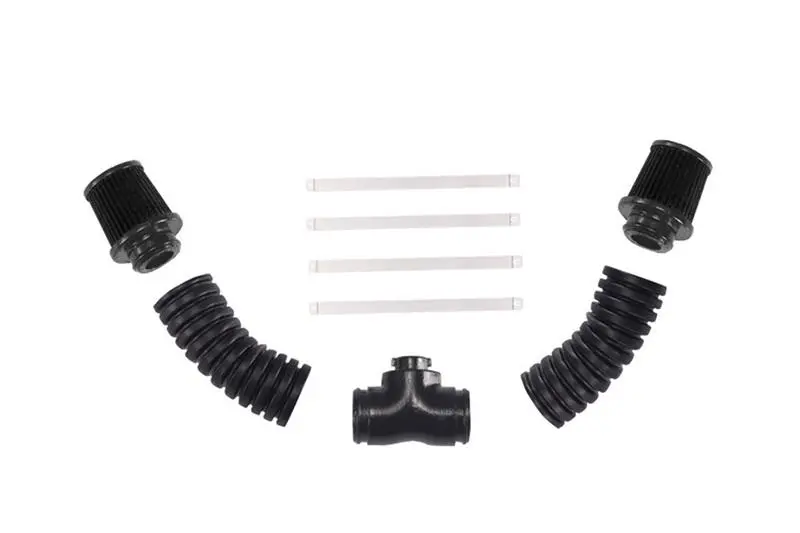 V8 6.2L Ls3 Engine Intake Air Filter Pipe Double Pipe For Traxxas Trx-4 Trail Defender Crawler (Installed With Gpm Racing Item#Trx4zsp56) - 9Pc Set Black 1