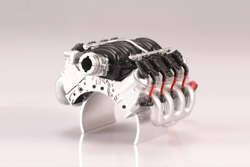 V8 Ls3 Engine Radiator For Traxxas Trx-4 Trail Defender Crawler (Color Version) - 1 Set Silver 1