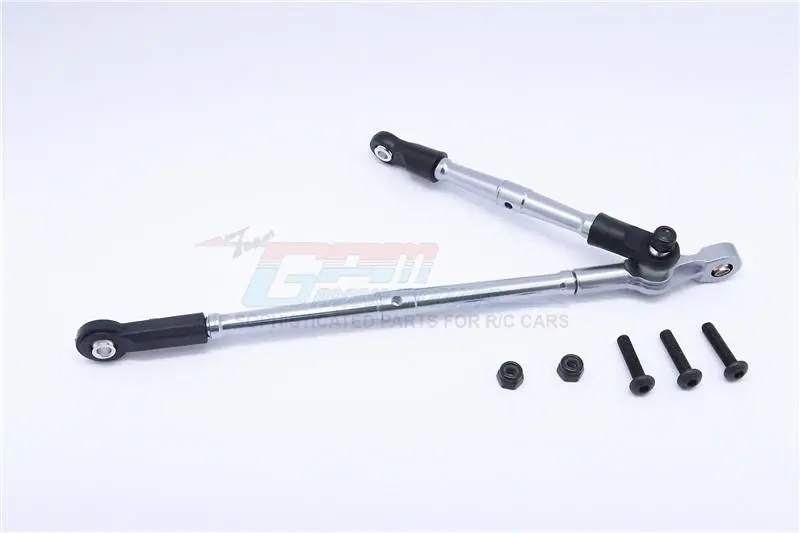 Vaterra K5 Blazer Ascender Aluminum Steering Tie Rod - 2Pcs Set Gray Silver 1
