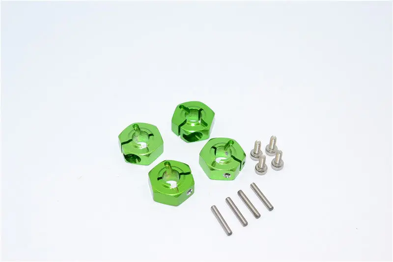 Vaterra Twin Hammers Aluminum Clamping 12Mm Wheel Hex With Screws & Wrench - 4 Pcs Set Green 1