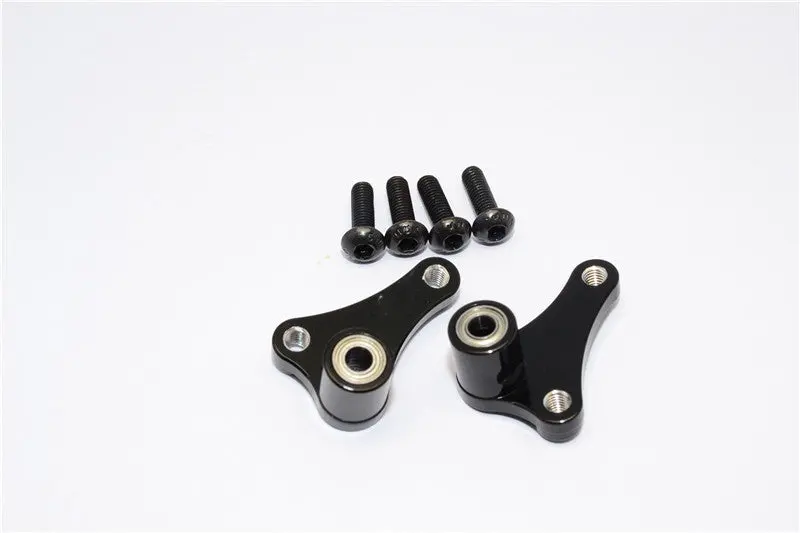Vaterra Twin Hammers Aluminum Front Multi Mount Rockers Arms With Multi Mounting Holes For Different Ratio - 1 Set Black 1