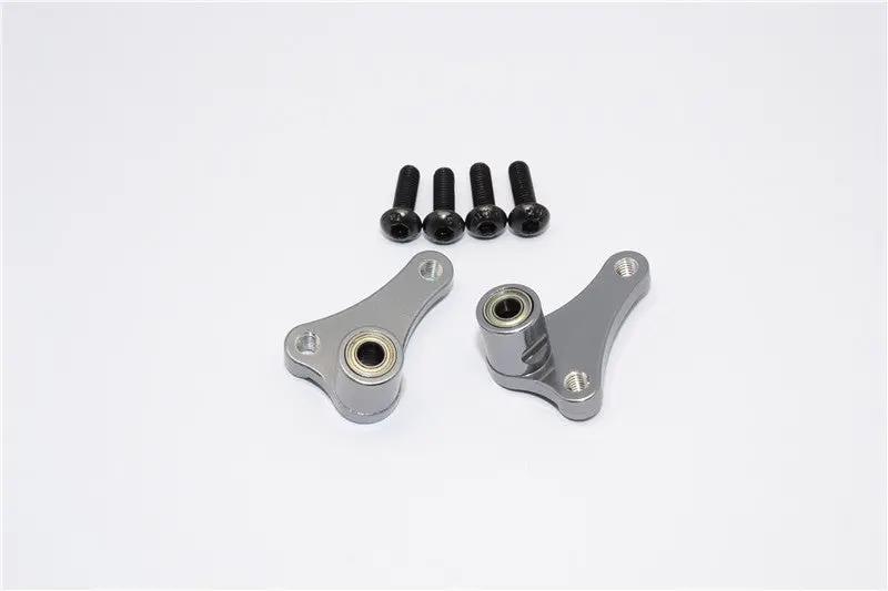 Vaterra Twin Hammers Aluminum Front Multi Mount Rockers Arms With Multi Mounting Holes For Different Ratio - 1 Set Gray Silver 1
