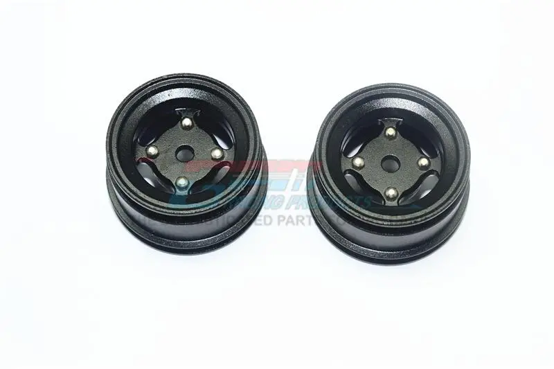 X-Rider 1/8 Flamingo Rc Tricycle Aluminum +2Mm 4 Lug Rear Rim - 2Pc Set Black 1