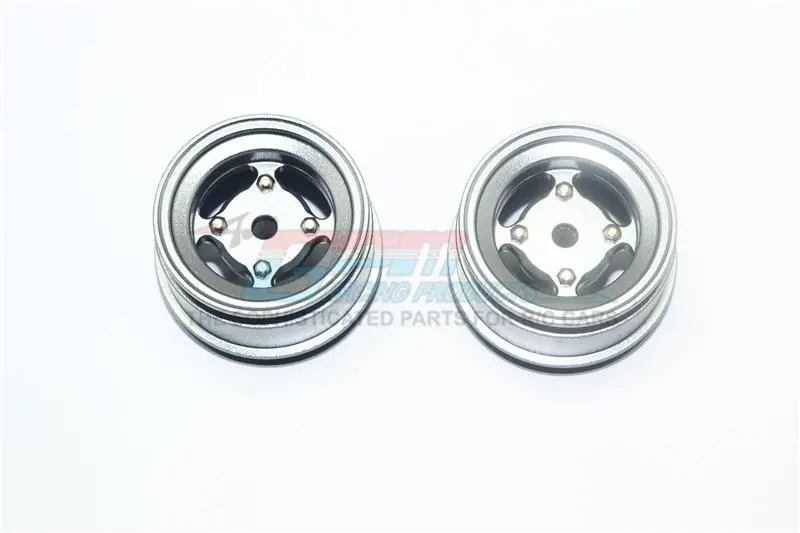 X-Rider 1/8 Flamingo Rc Tricycle Aluminum +2Mm 4 Lug Rear Rim - 2Pc Set Gray Silver 1