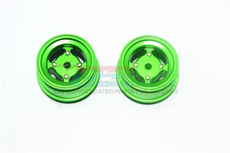 X-Rider 1/8 Flamingo Rc Tricycle Aluminum +2Mm 4 Lug Rear Rim - 2Pc Set Green 1