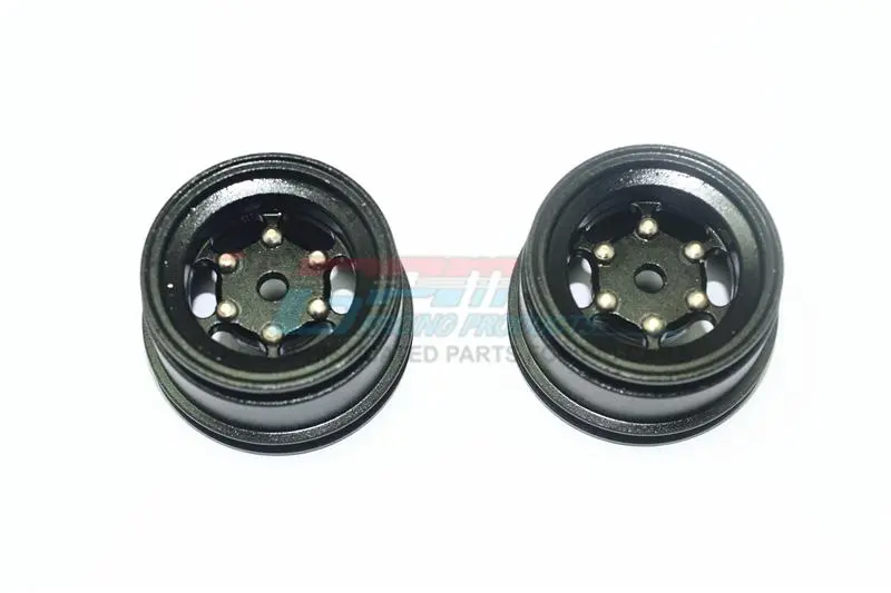 X-Rider 1/8 Flamingo Rc Tricycle Aluminum +2Mm 6 Lug Rear Rim - 2Pc Set Black 1