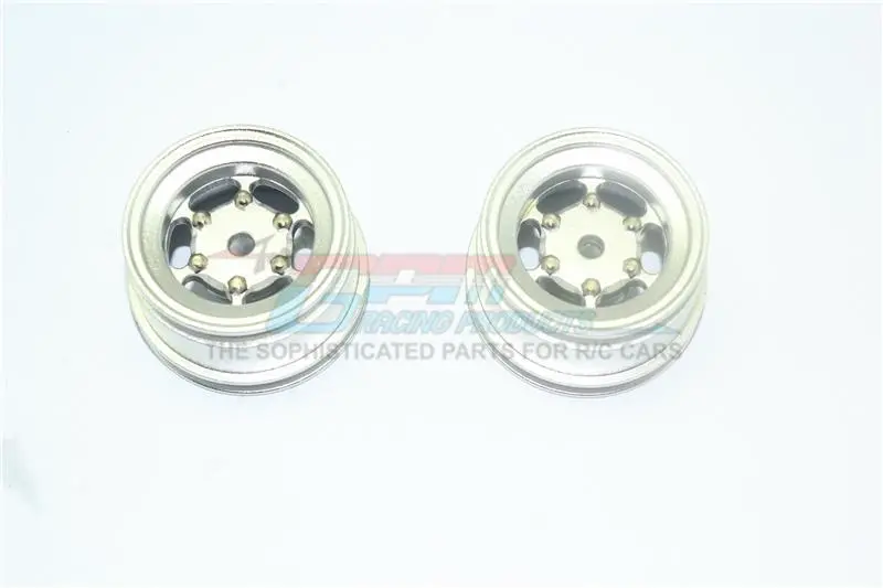X-Rider 1/8 Flamingo Rc Tricycle Aluminum +2Mm 6 Lug Rear Rim - 2Pc Set Silver 1