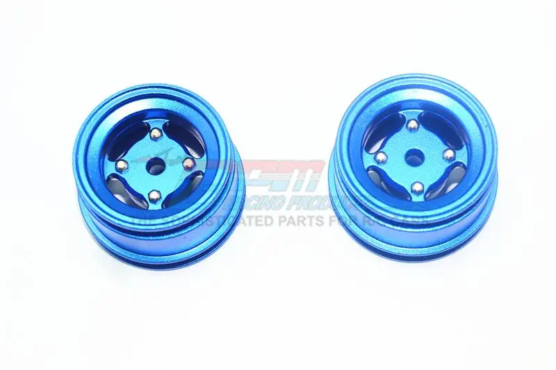 X-Rider 1/8 Flamingo Rc Tricycle Upgrade Parts Aluminum 4 Lug Rear Rim - 2Pc Set Blue 1