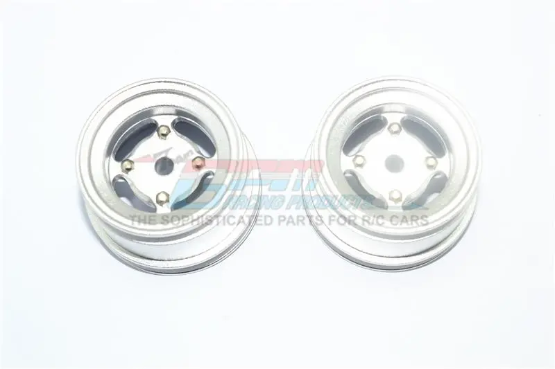X-Rider 1/8 Flamingo Rc Tricycle Upgrade Parts Aluminum 4 Lug Rear Rim - 2Pc Set Silver 1