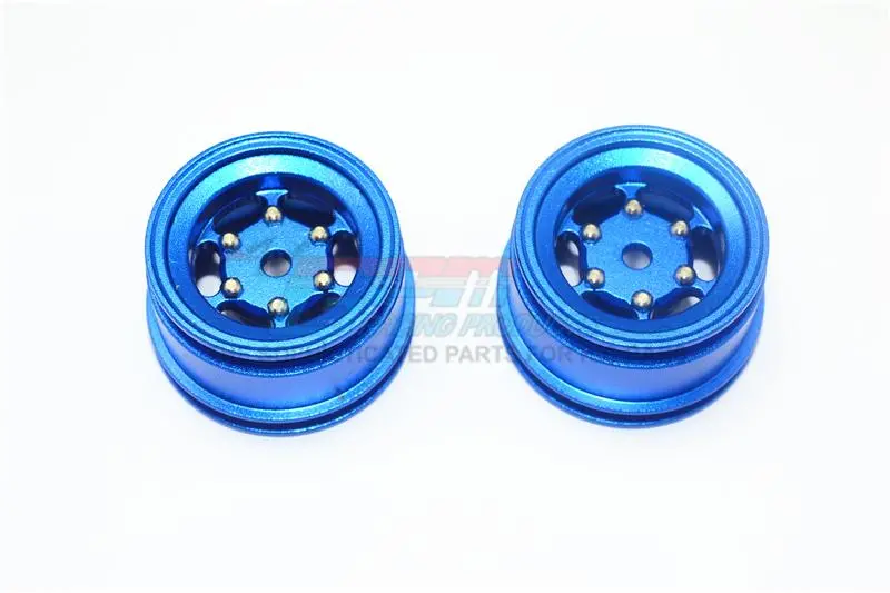 X-Rider 1/8 Flamingo Rc Tricycle Upgrade Parts Aluminum 6 Lug Rear Rim - 2Pc Set Blue 1