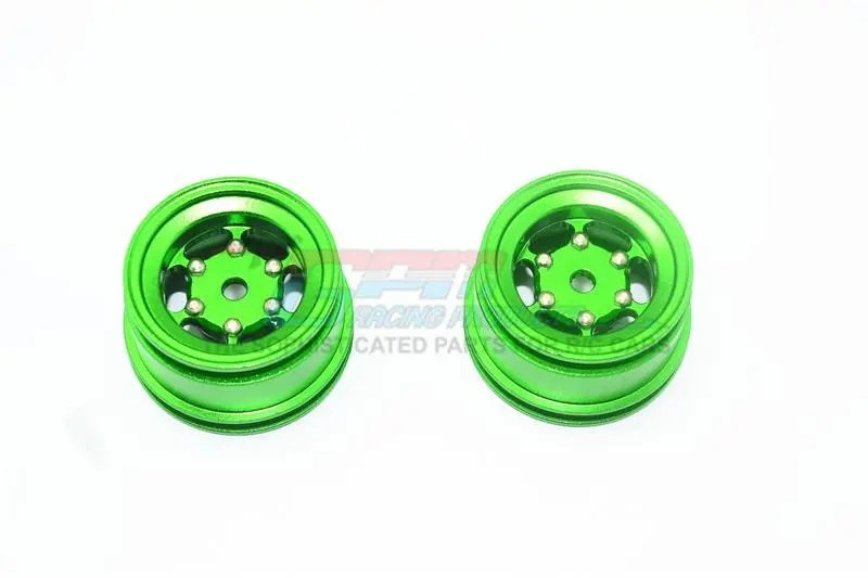 X-Rider 1/8 Flamingo Rc Tricycle Upgrade Parts Aluminum 6 Lug Rear Rim - 2Pc Set Green 1