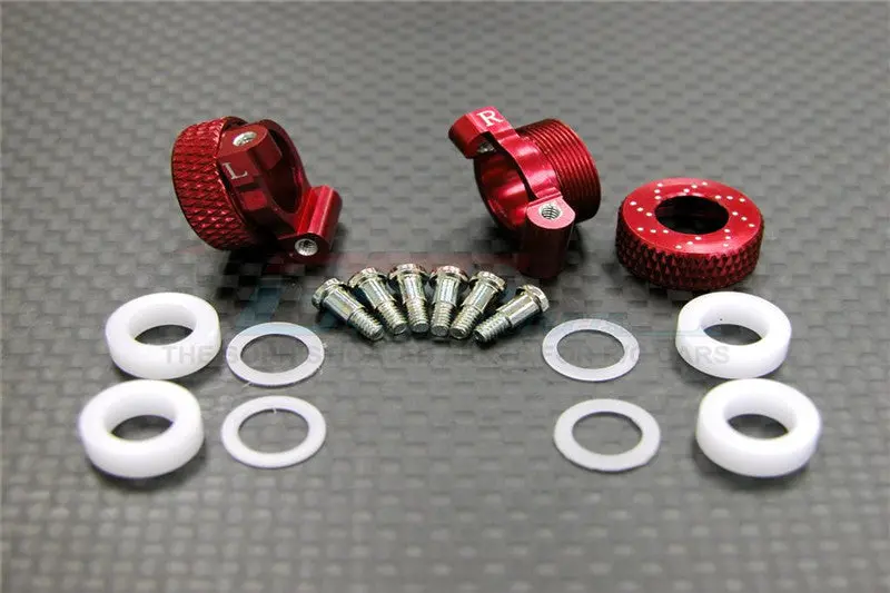 Xmods Evolution Touring Aluminum Rear Adjustable Knuckle Arm With Delrin Collars & Screws - 1Pr Set Red 1
