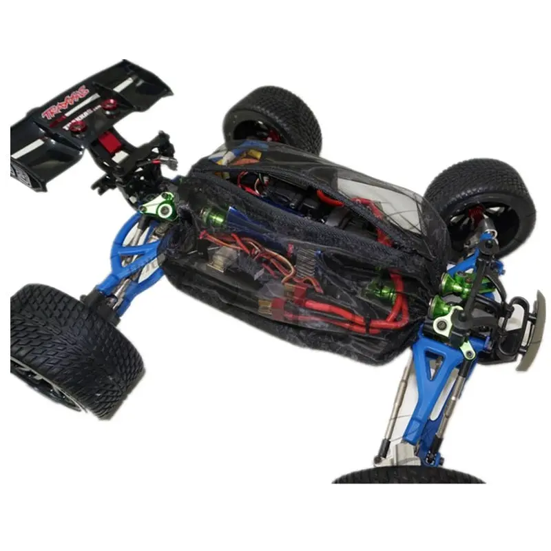 Zipper-Type Body Protective Chassis Cover Dirt Dust Resist Guard Cover For 1/16 Traxxas E Revo Summit Vxl Rc Car Parts - 1 Set Black 1
