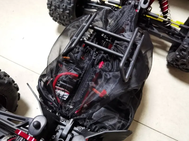 Zipper-Type Waterproof Cover Protective Chassis Dirt Dust Resist Guard Cover For 1/8 Arrma Kraton Exb Rc Car Upgrade Parts - 1 Set Black 1