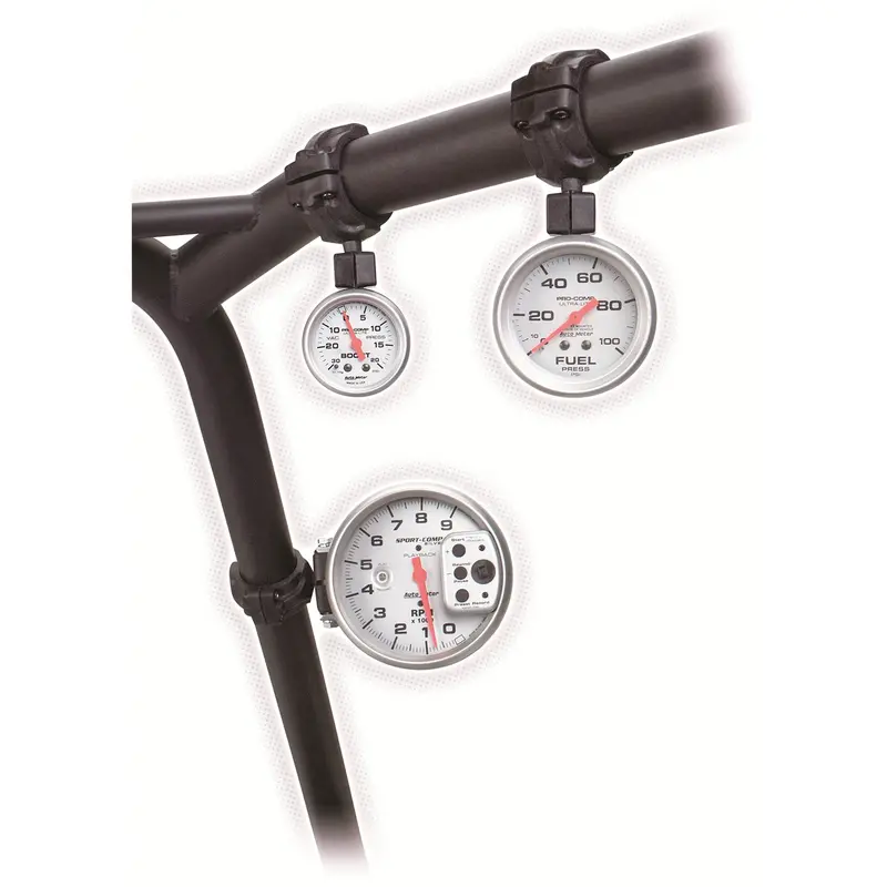 Autometer 48004 Roll Cage Gauge Mount – Fits 1.625″ Cage Tubes & 2 5/8″ Gauges, Black 1