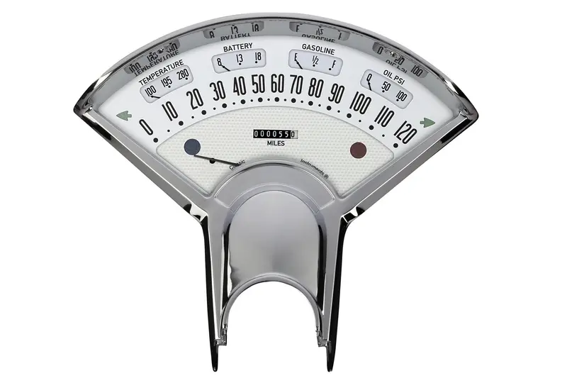 Classic Instruments Bet00W Bel Era White Dial Gauge Set – Vintage-Inspired Analog Cluster 1