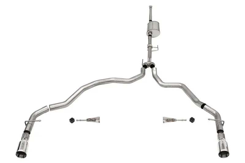 Corsa Performance 21170 Dual-Exit 3-Inch Cat-Back Exhaust System With 4-Inch Flat-Cut Dual-Wall Tips 1