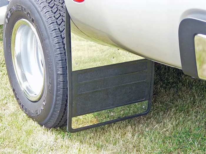 Owens Products Classic Dually Mud Flaps – Rubber With Stainless Steel Inserts, Fits 2010–2018 Ram 3500 (86Rf109S) 1