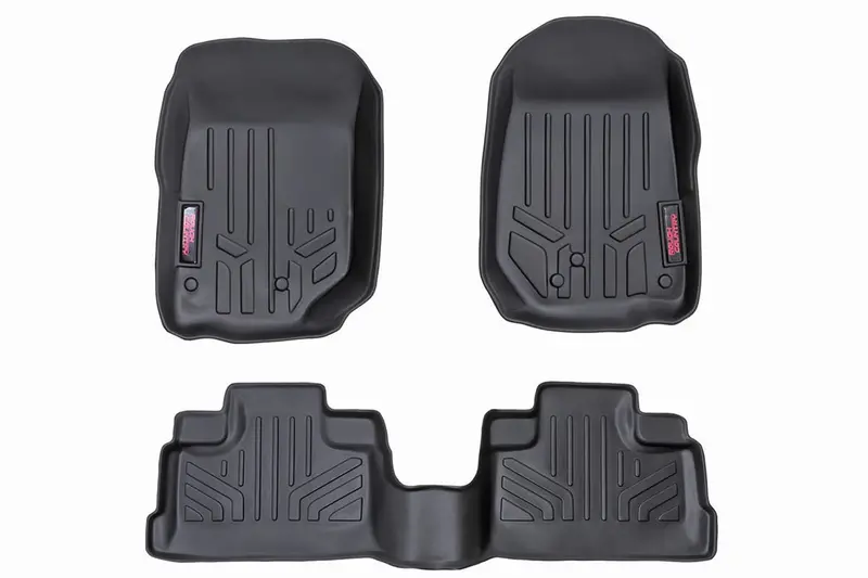 Rough Country Heavy-Duty Floor Mats For 2014–2018 Jeep Wrangler Jk Unlimited (Front & Rear Sets) 1