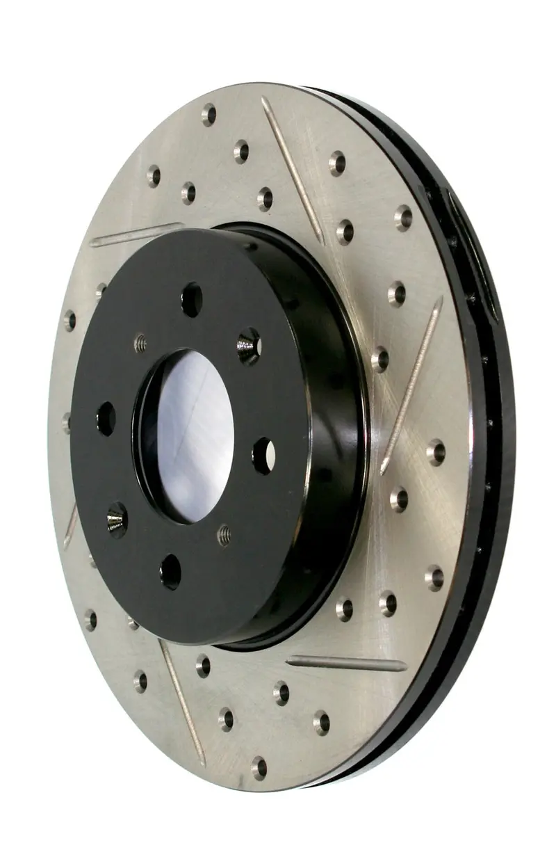 Stoptech 127.51026R Front Right Drilled And Slotted Sport Brake Rotor 1