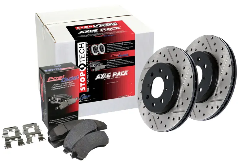 Stoptech 938.33566 Rear Drilled & Slotted Street Brake Kit 1