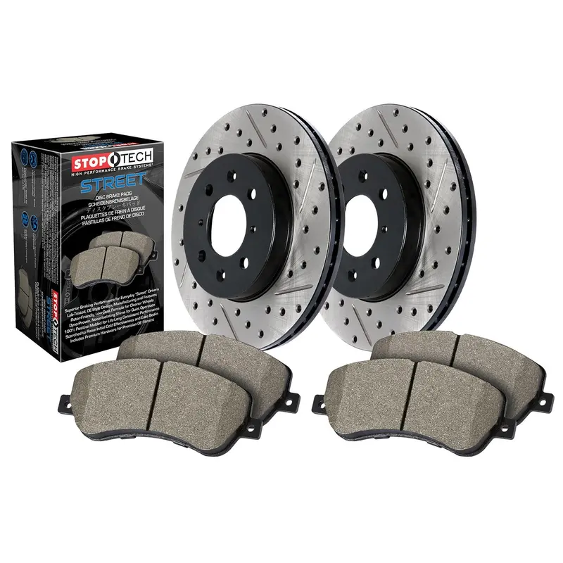 Stoptech 938.51017 Front Drilled & Slotted Brake Kit – Street Axle Pack 1