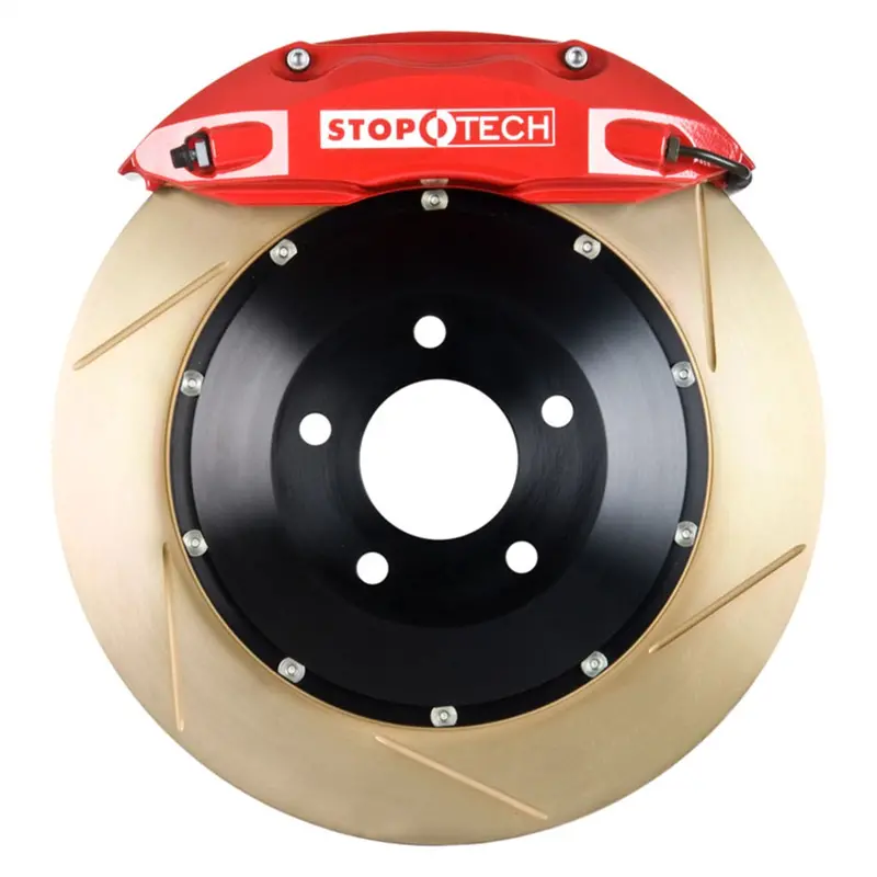 Stoptech Big Brake Upgrade Kit – Front, Red Calipers With Slotted Two-Piece Rotors (Model 83.262.4700.73) 1