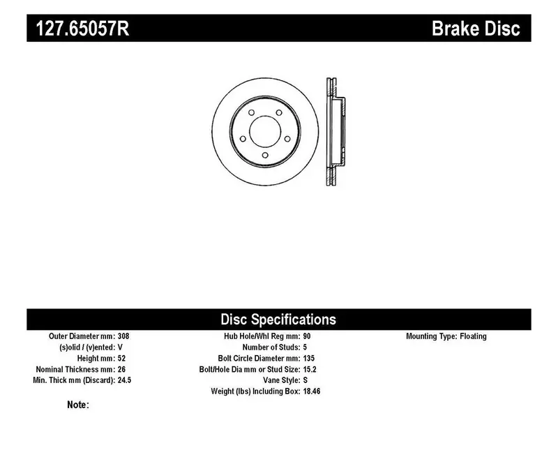 Stoptech Front Right Sport Brake Rotor – Drilled And Slotted Design 1