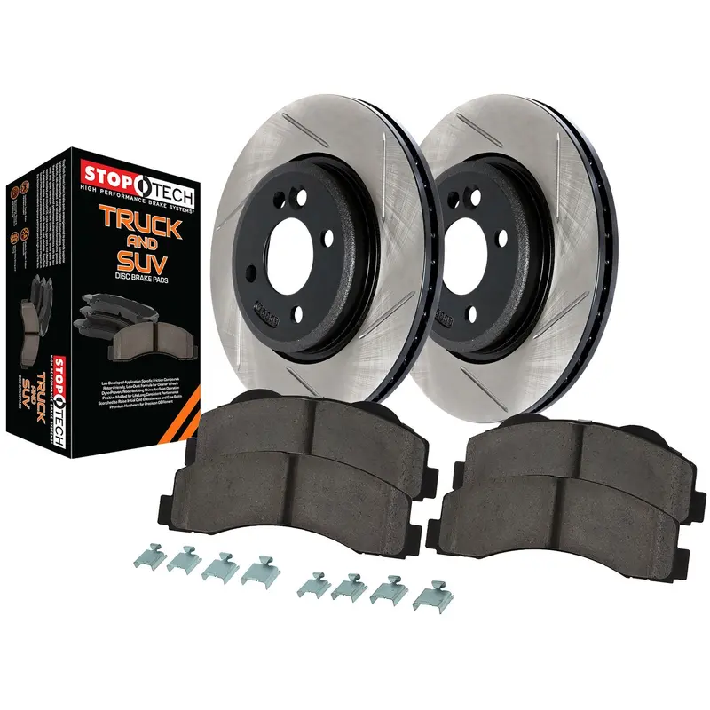 Stoptech Front Slotted Brake Rotors – Truck Axle Pack (Model 970.47014) 1